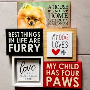 Five home Decor plaques for Dog Lovers
